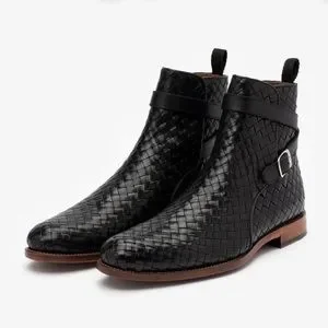 Taft | Shoes | Taft Dylan Boot In Woven Leather Black | Poshmark display picture 1